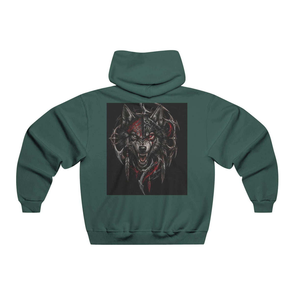 Hoodie Loup Rugissant Noir & Rouge – Alexxe.Vixen